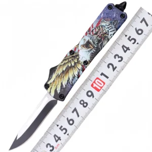 Straight spring-assisted knife,OTF